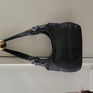 Coach black leather hobo purse